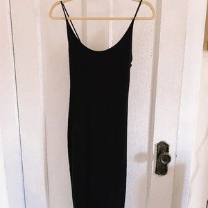 H&M Basic Long Black Ribbed Bodycon Dress